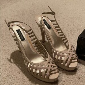 Nine West Beige Strappy Heels